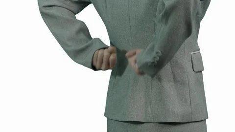 Close up woman messaging lower back pain from incorrect posture lifestyle Stock-Footage 336585218