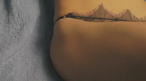 Close up of woman soft body in lingerie Stock Footage