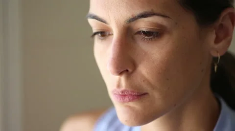 A close-up of a woman thinking Stock Footage 52443357