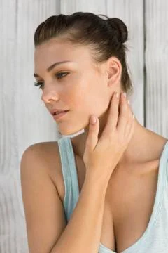 Close-up of a woman thinking Stock Photos