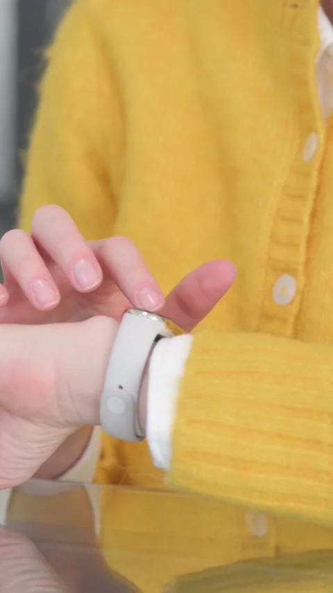 Close up of Woman Using Smart watch, vertical video Stock Footage 324706084