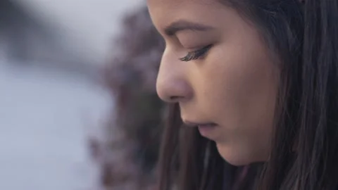 Close-up of woman using a tablet outside in the park Stock Footage 133112875