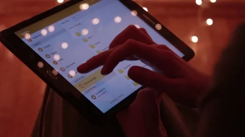 Close-up of woman using touchpad Stock Footage 60625929