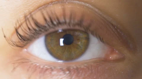 Close-up of woman's eye moving, looking left and right Stock Footage 146579587