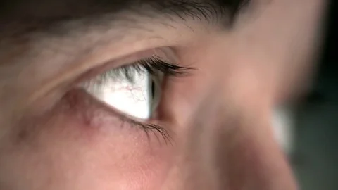 Close up of woman´s eye with reflection of internet. Stock Footage 74625052