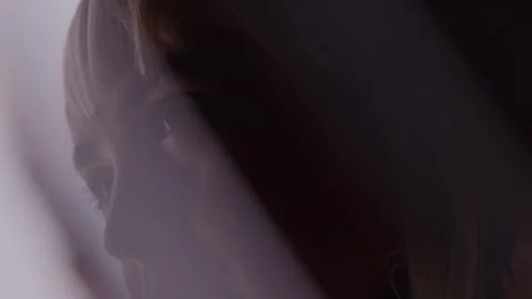 Close up of a Woman's Eyes with a White Blurry Filter Stock Footage 270409548