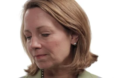 Close up of woman's face, looking up  Stock Footage 1268602