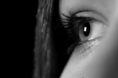 A close up of a womans face Stock Photos