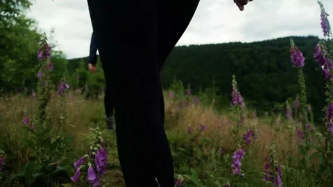 Close Up of a Woman's Feet while she is Hiking. Walking around in Nature. Stock Footage 143466165