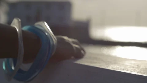 Close up of a woman's hand 3 Stock Footage 128075298