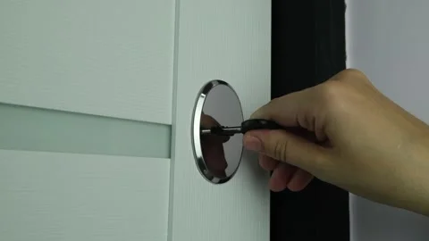 Close-up, a woman's hand opens the door. Stock Footage 148948027