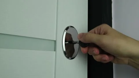 Close-up, a woman's hand opens the door. Stock Footage 148948039