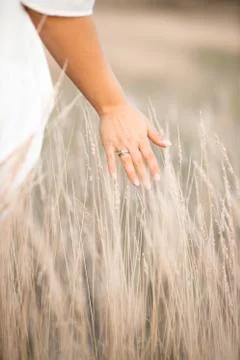 A close up of a womans hand Stock Photos