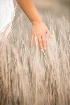 A close up of a womans hand Stock Photos