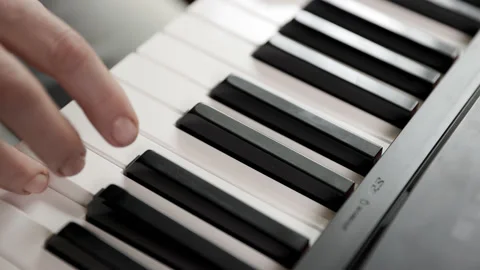 Close up of woman's hand playing the electric piano. Stock-Footage 161742966