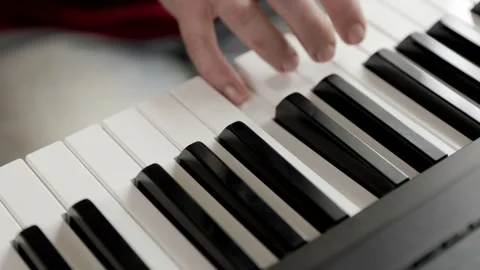 Close up of woman's hand playing the electric piano. Stock-Footage 161743590