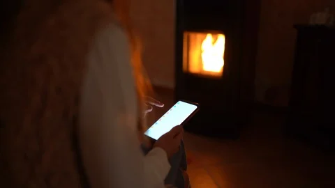 Close-up of woman's hand scrolling through the online network pages and apps Stock Footage 129487010