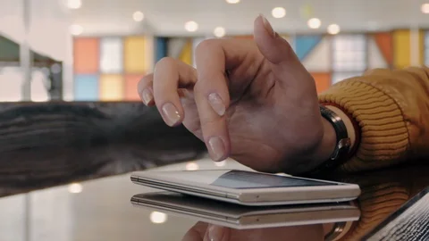 Close Up Of A Womans Hand Using A Smartphone Stock Footage 91237733