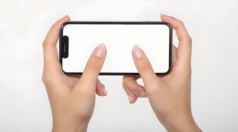Close-Up of a Woman's Hand Using a Smartphone for Browsing or Online Interaction Stock Photos