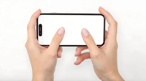 Close-Up of a Woman's Hand Using a Smartphone for Browsing or Online Interaction Stock Photos