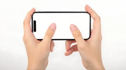 Close-Up of a Woman's Hand Using a Smartphone for Browsing or Online Interaction Stock Photos
