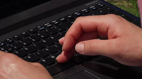 Close up of woman´s hands on a keyboard Stock Footage 40056538