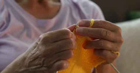 Close-up of woman's hands knitting Stock Footage 278149053