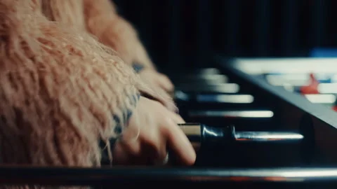 Close-up of woman's hands playing table soccer game Stock-Footage 319772751