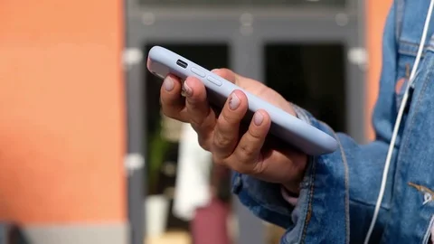 Close up of woman's hands with smartphone Stock Footage 114163054