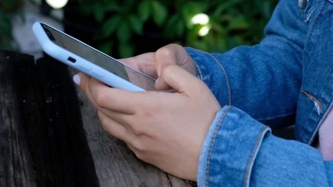 Close up of woman's hands with smartphone, texting Stock Footage 114163145