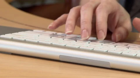 Close up of Woman's Hands Typing on a keyboard Stock Footage 40703921