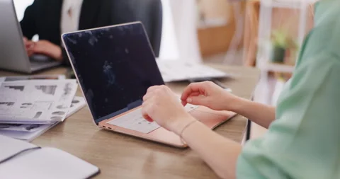 Close-Up of Woman's Hands Typing on Keyboard Stock Footage 278087831