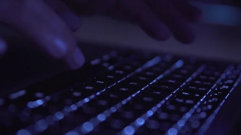 Close up of woman's hands typing on laptop keyboard Stock Footage 81055165