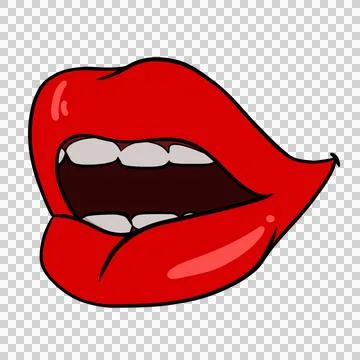 Close up of woman's lips and teeth Stock Illustration