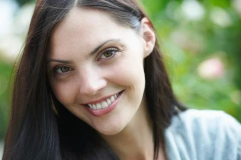 Close up of woman?s smiling face Stock Photos