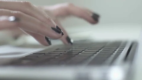 Close up of women hands tipping on computer keyboard Stock Footage 72871232