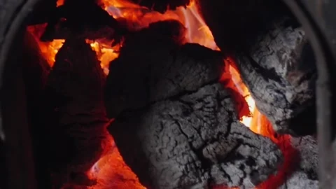 Close-Up of Wood Burning Stock Footage 249021349