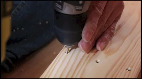 Close up of wood drill work Stock Footage 49526369