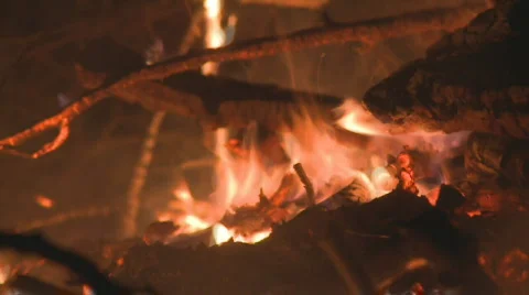Close up of a wood fire Stock Footage 853630
