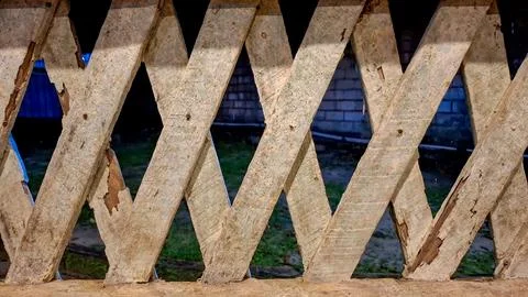Close up of wood lattice pattern interior Stock Photos