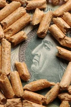 Close up on wood pellets Stock Photos