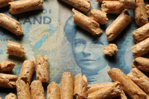 Close up on wood pellets Stock Photos