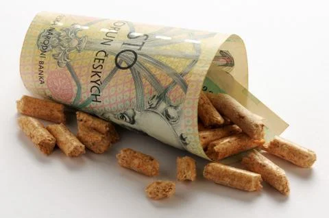 Close up on wood pellets Stock Photos