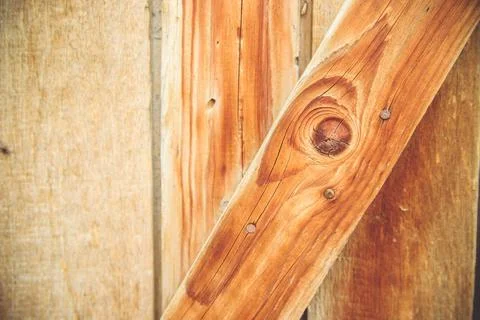 Close-up of the wood texture. Vertical lines on the door. Natural drawing on  Stock Photos