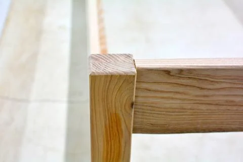 Close Up of Wooden Bed Frame Corner Stock Photos