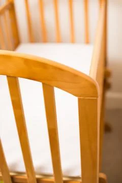 Close up of a Wooden Cot Frame Stock Photos