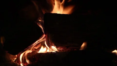 Close Up Wooden Logs Burning Stock-Footage 106676928