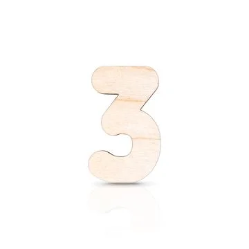 Close up wooden numeric, number three Stock Photos