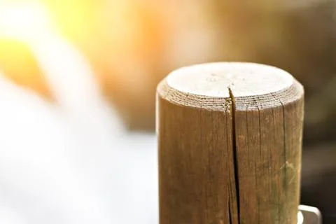 Close up wooden post. Stock Photos