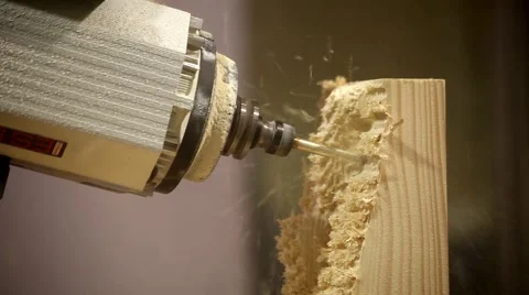 Close-up wooden processing machine. Stock Footage 52111730
